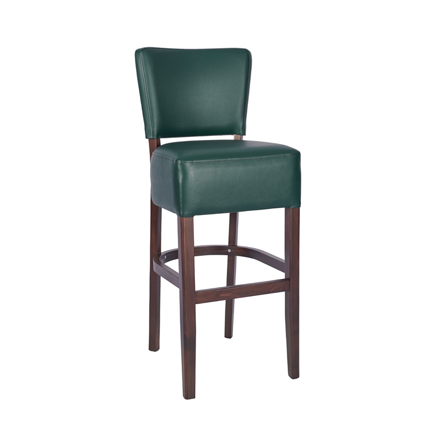 Green Leather Bar Stool