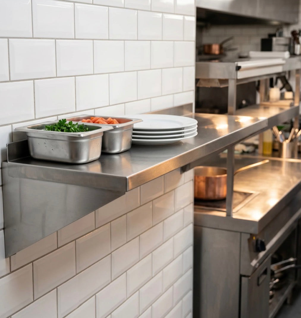 Quattro 1200mm Stainless Steel Wall Shelf – Durable Commercial Storage
