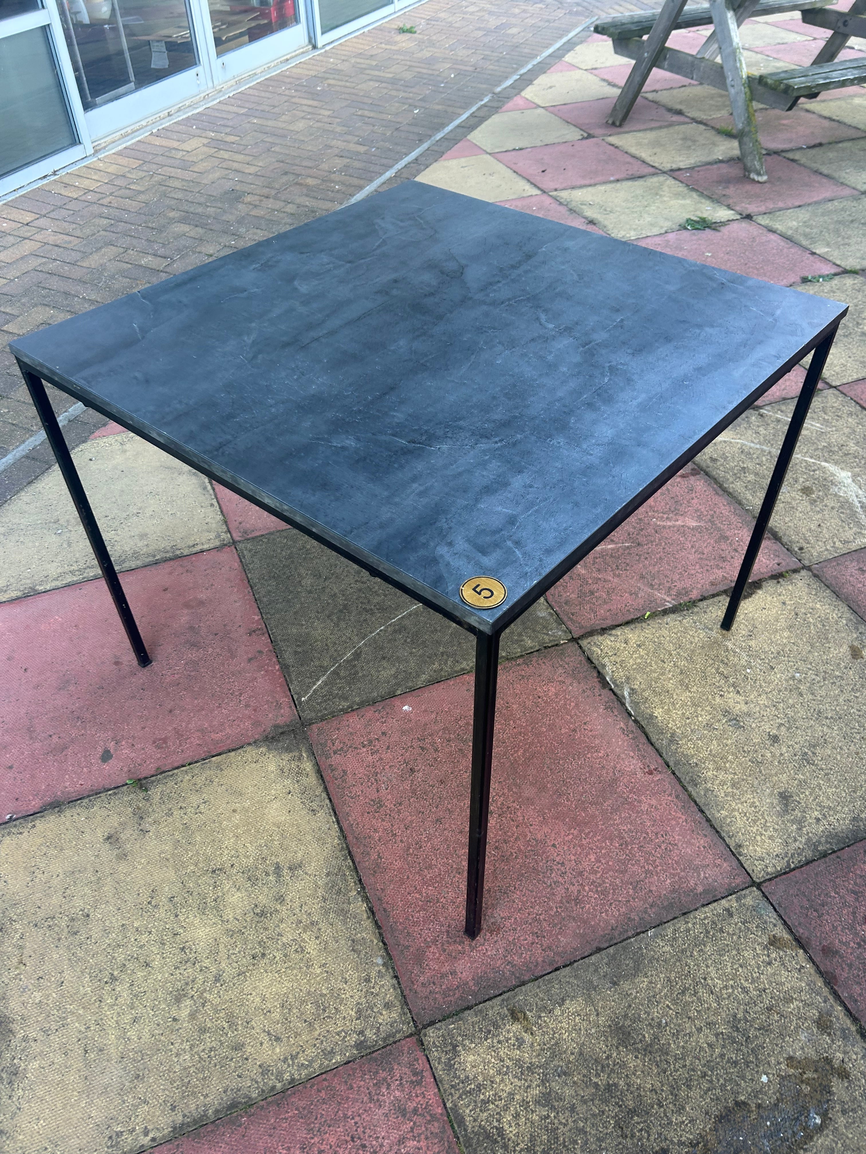 Large Square Outdoor/Indoor Slate Effect Table