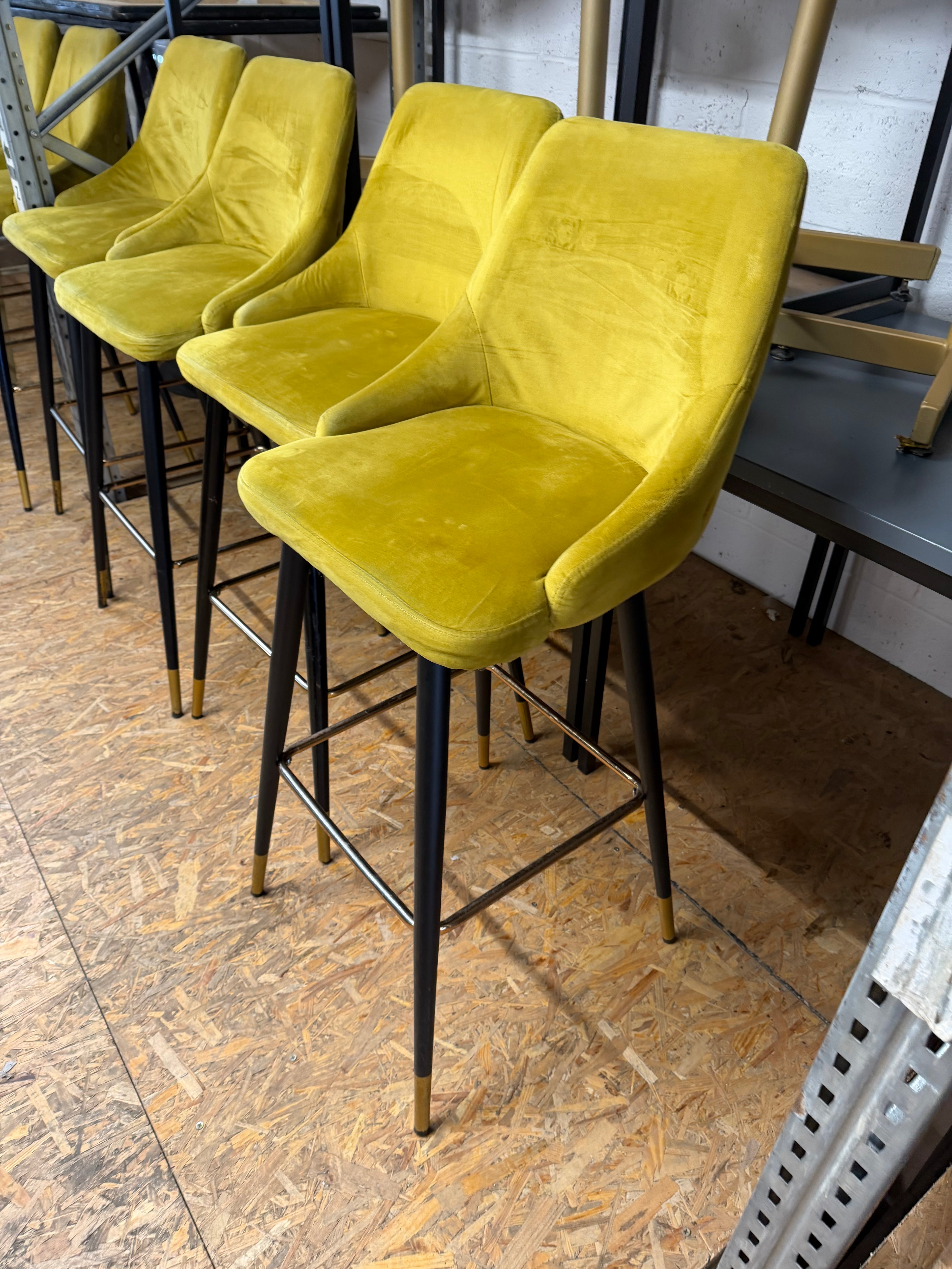 Mustard high solid bar stools