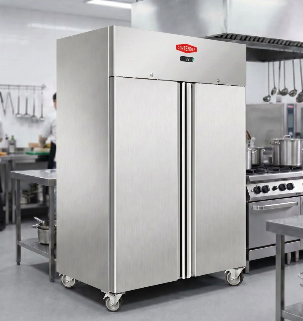 Contender 1200L Double Door Stainless Steel Refrigerator