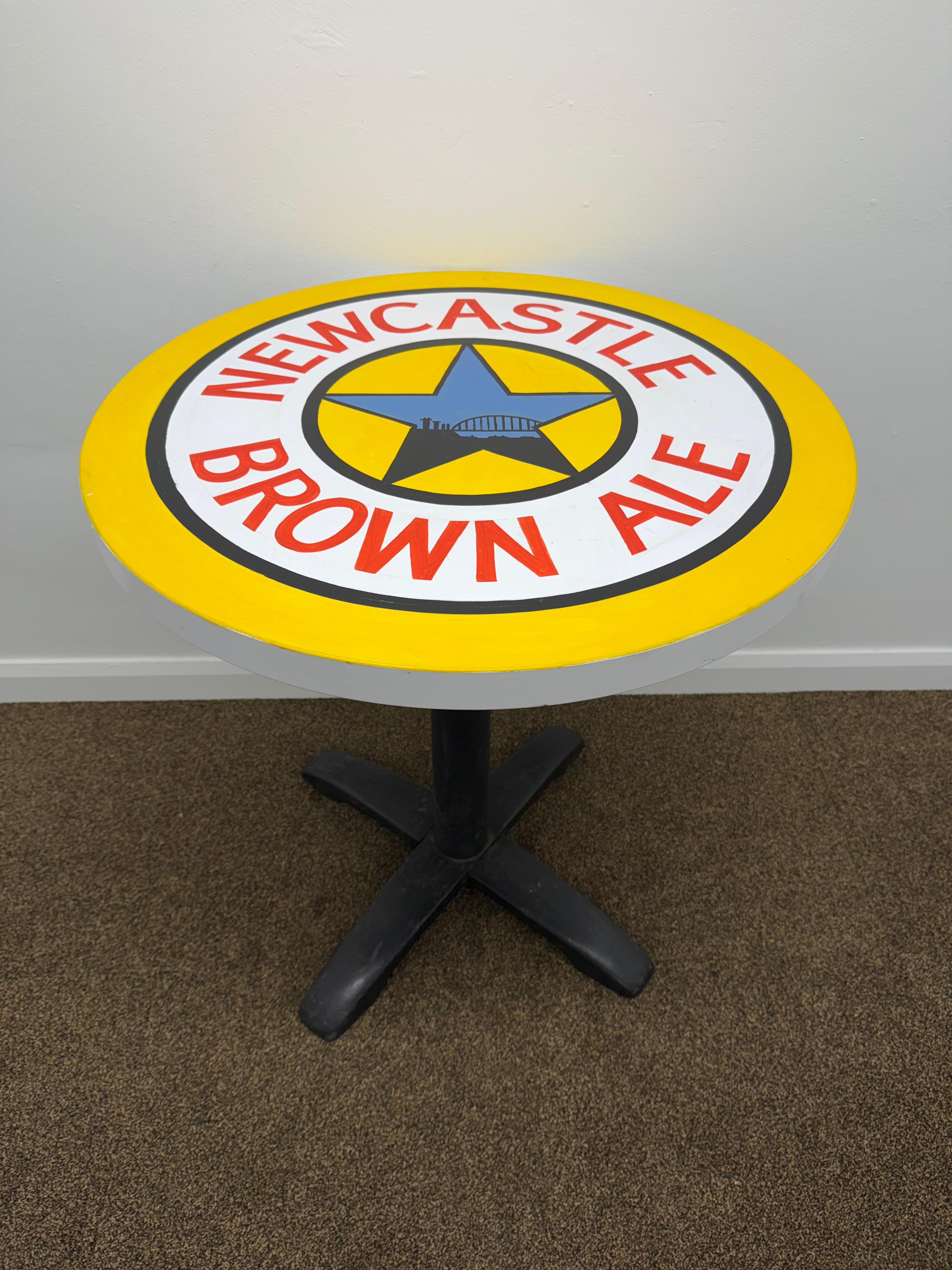Hand Painted Retro Newcastle Brown Ale Table