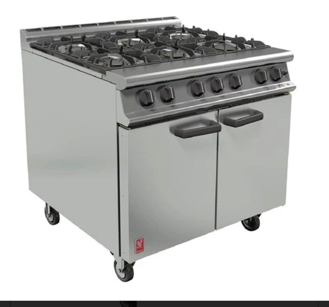 Falcon Dominator 6 Burner LPG Commercial Range Cooker with Castors