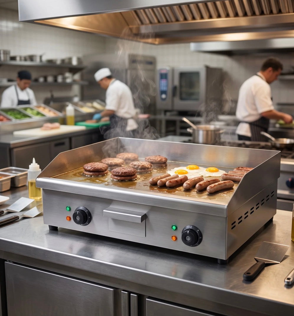 Contender 600mm Electric Griddle (Flat Plate & Dual Plug-In)