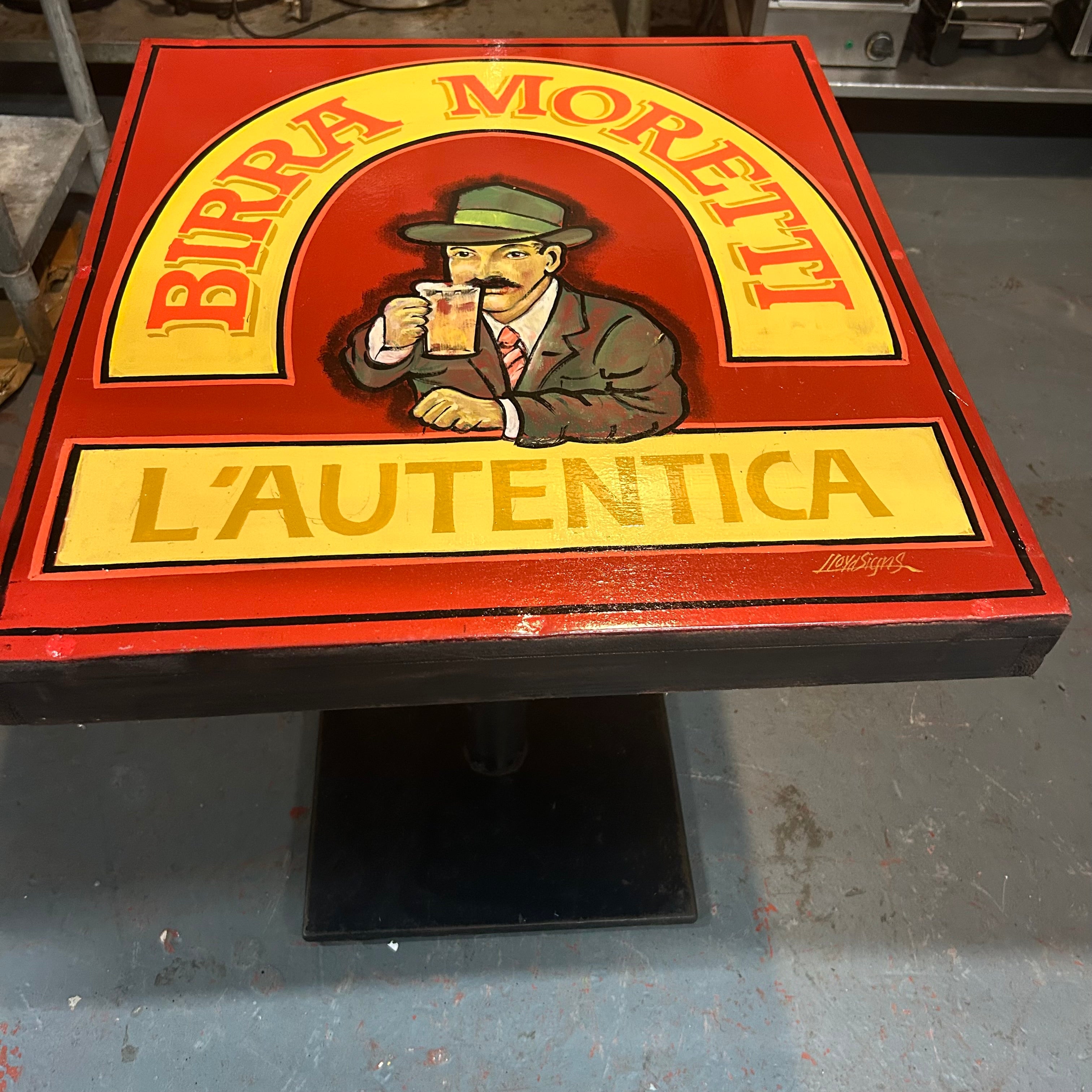 Hand Painted Retro Birra Moretti Table