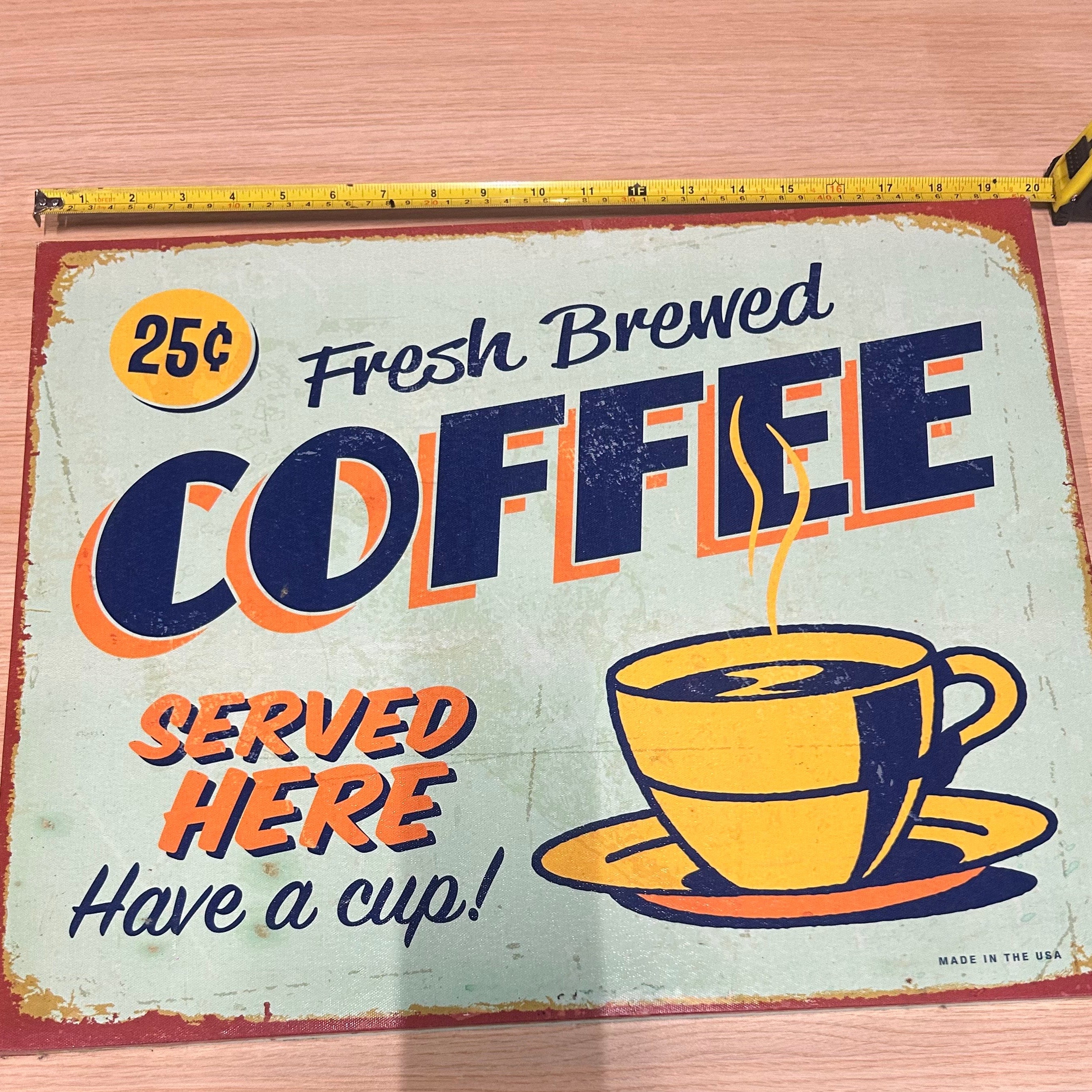 Fresh Coffee Antique Wooden Sign