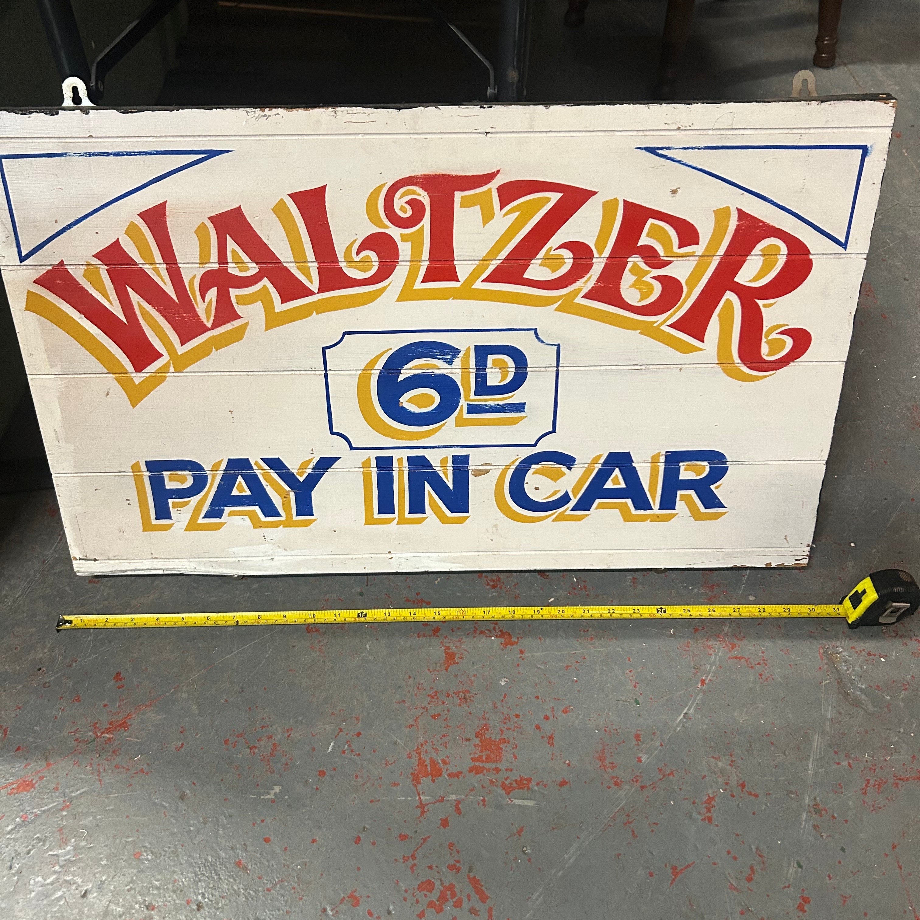 Waltzer Fairground Antique Wooden Sign