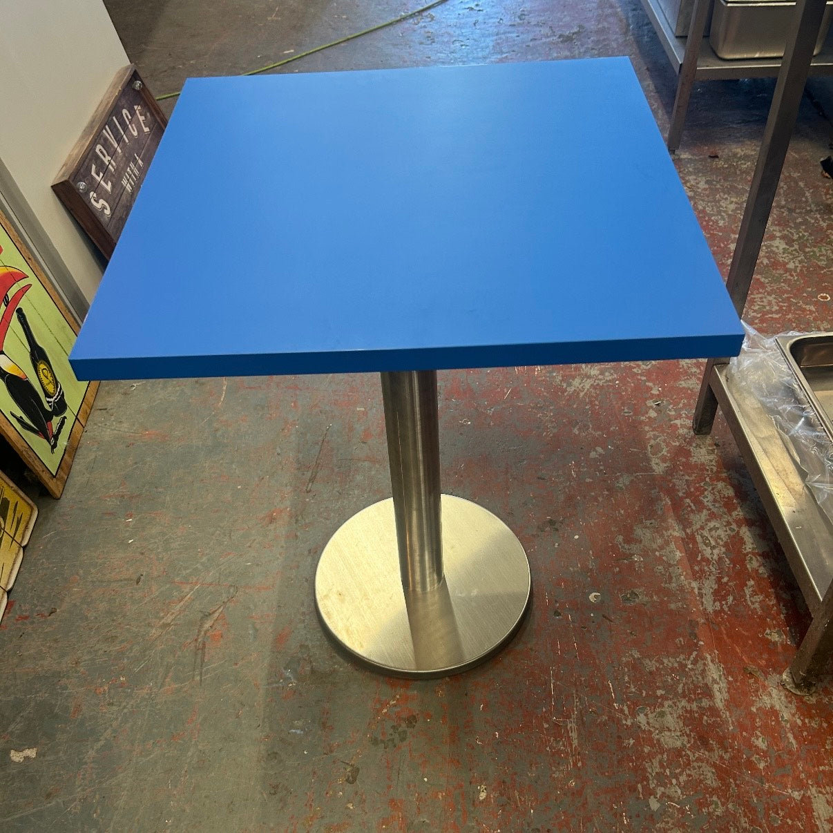 Blue Solid Café Table
