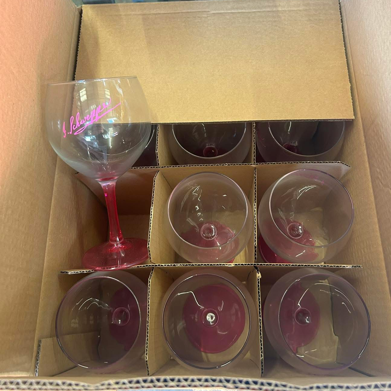 12 x Shweppes Pink Stem Gin Glass